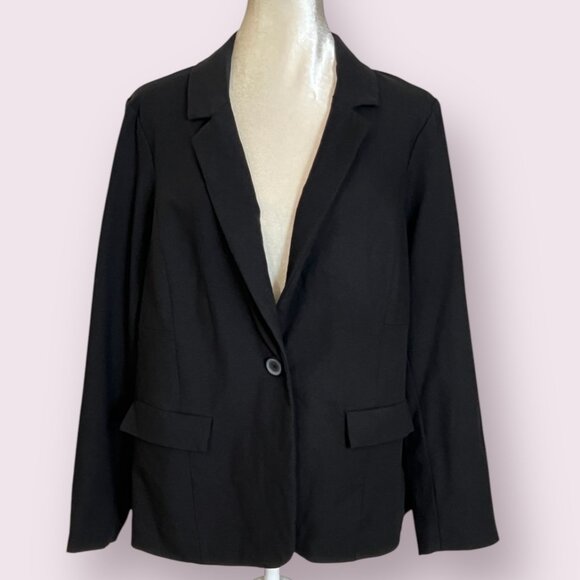 Studio by Torrid Women's 1X Black Blazer Jacket Lined Stretch Career Plus Size - Picture 1 of 10